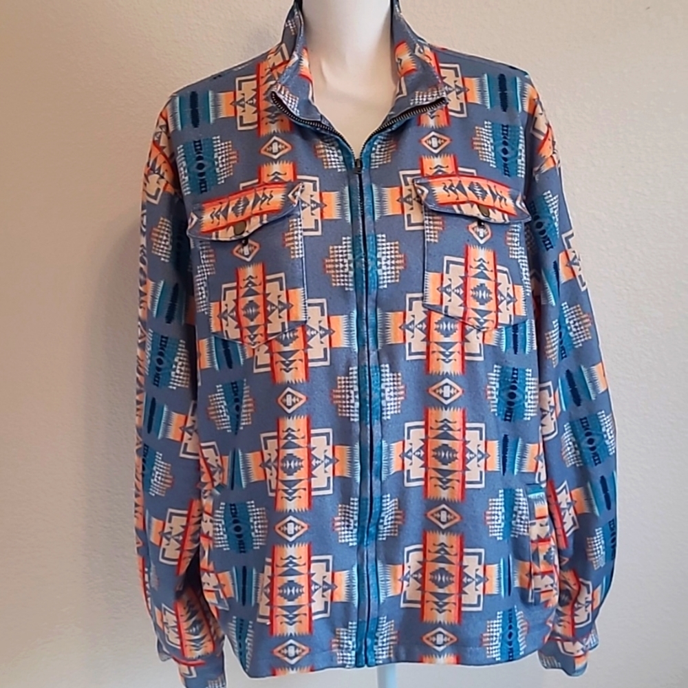 Southwest Jacket 2XL Warm Lined Indian Print Western Coat